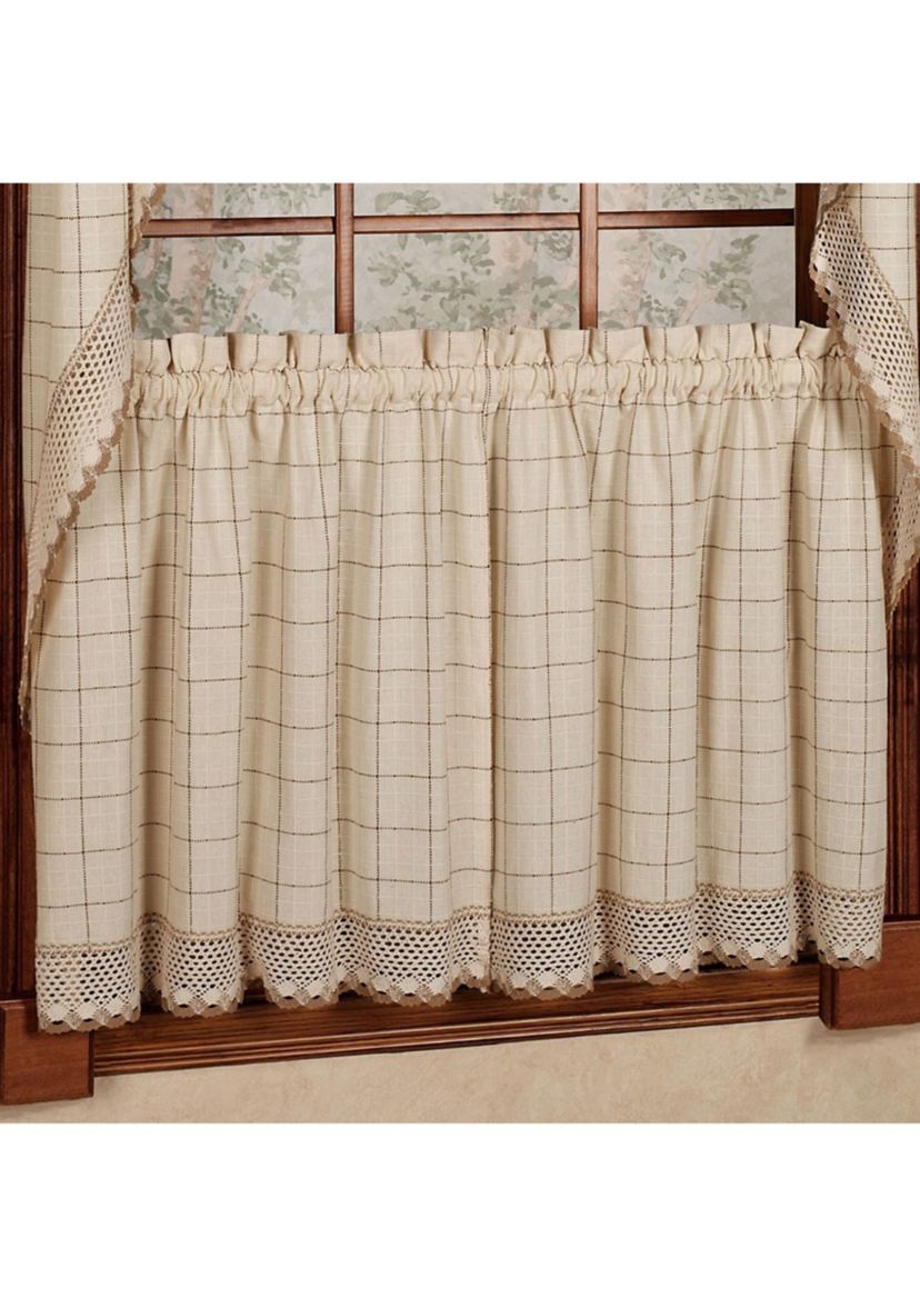 Adirondack Cotton Kitchen Window Curtains Tier Pair
