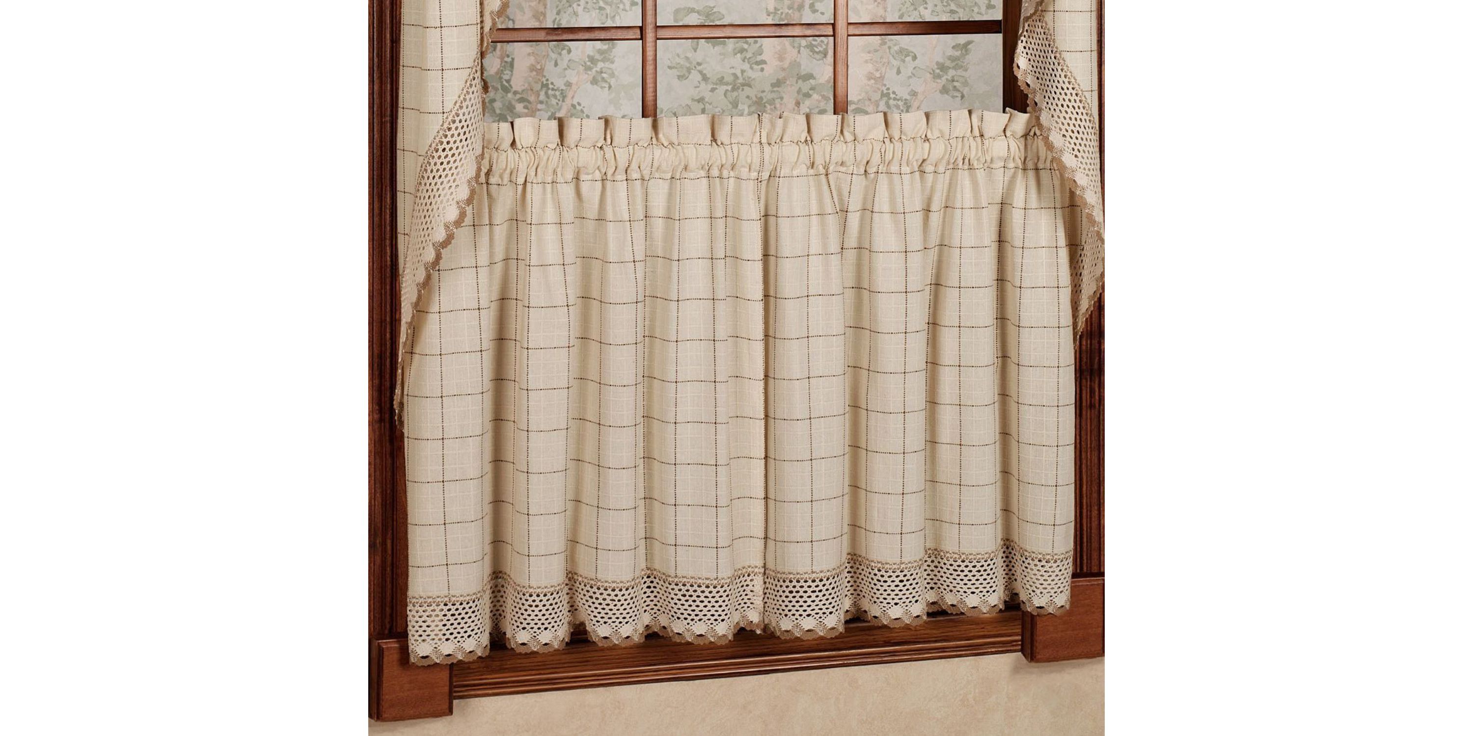 Adirondack Cotton Kitchen Window Curtains Tier Pair
