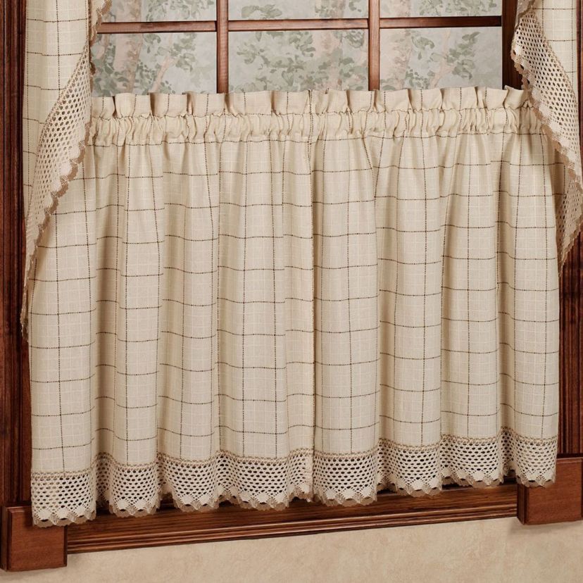 Adirondack Cotton Kitchen Window Curtains Tier Pair