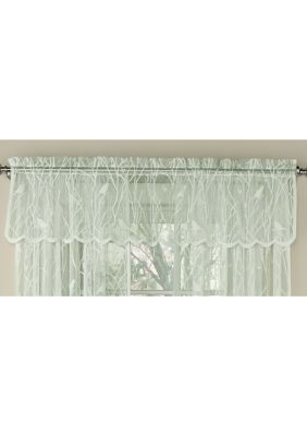 Sweet Home Collection Knit Lace Polyester SongBird Motif Kitchen Window Curtain Valance