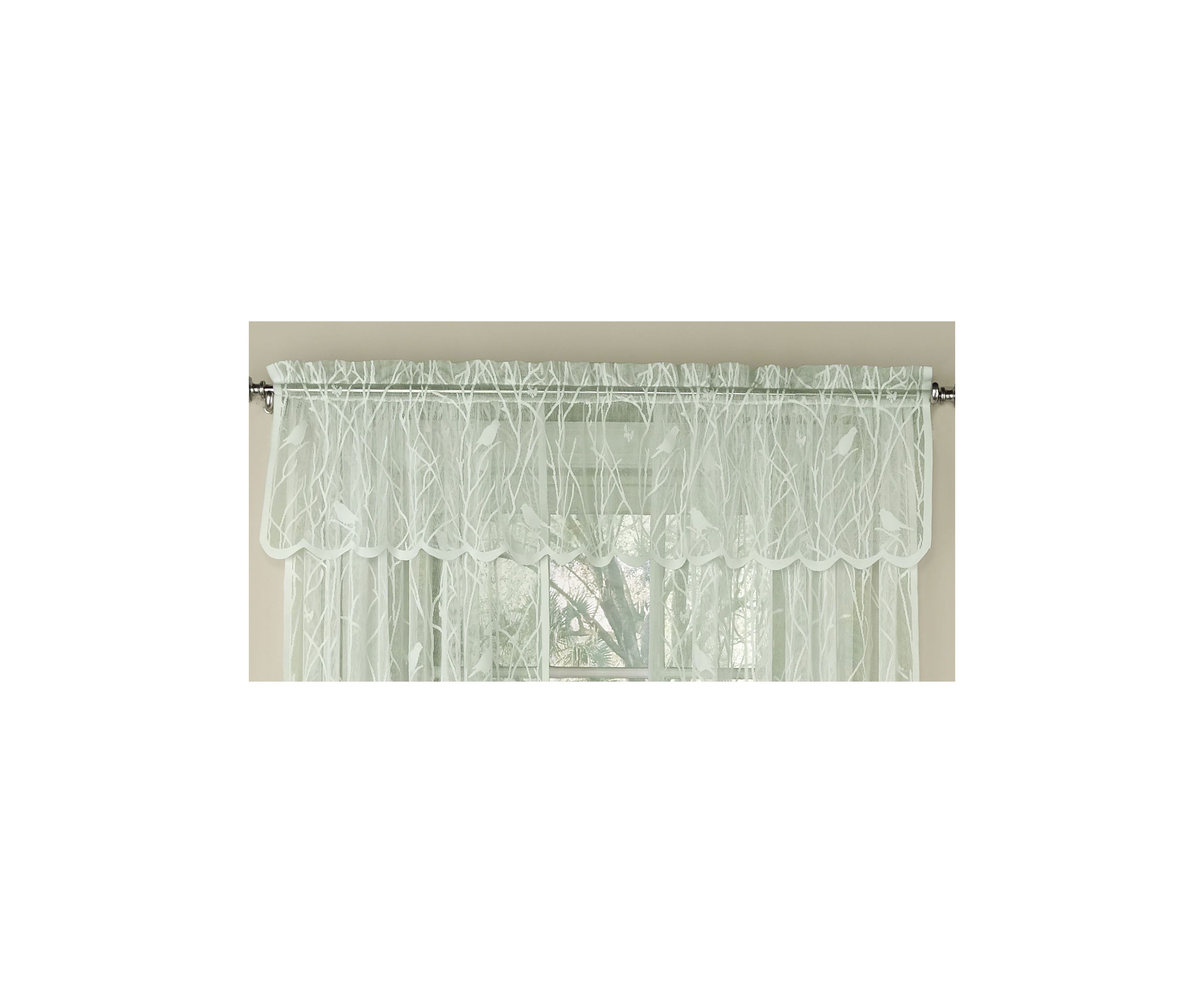 Knit Lace Polyester SongBird Motif Kitchen Window Curtain Valance