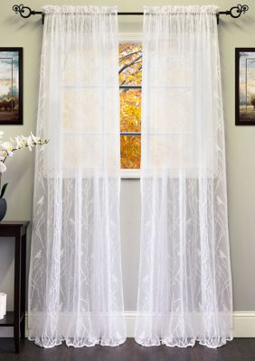 Sweet Home Collection Knit Lace Polyester SongBird Motif Window Curtain Panel