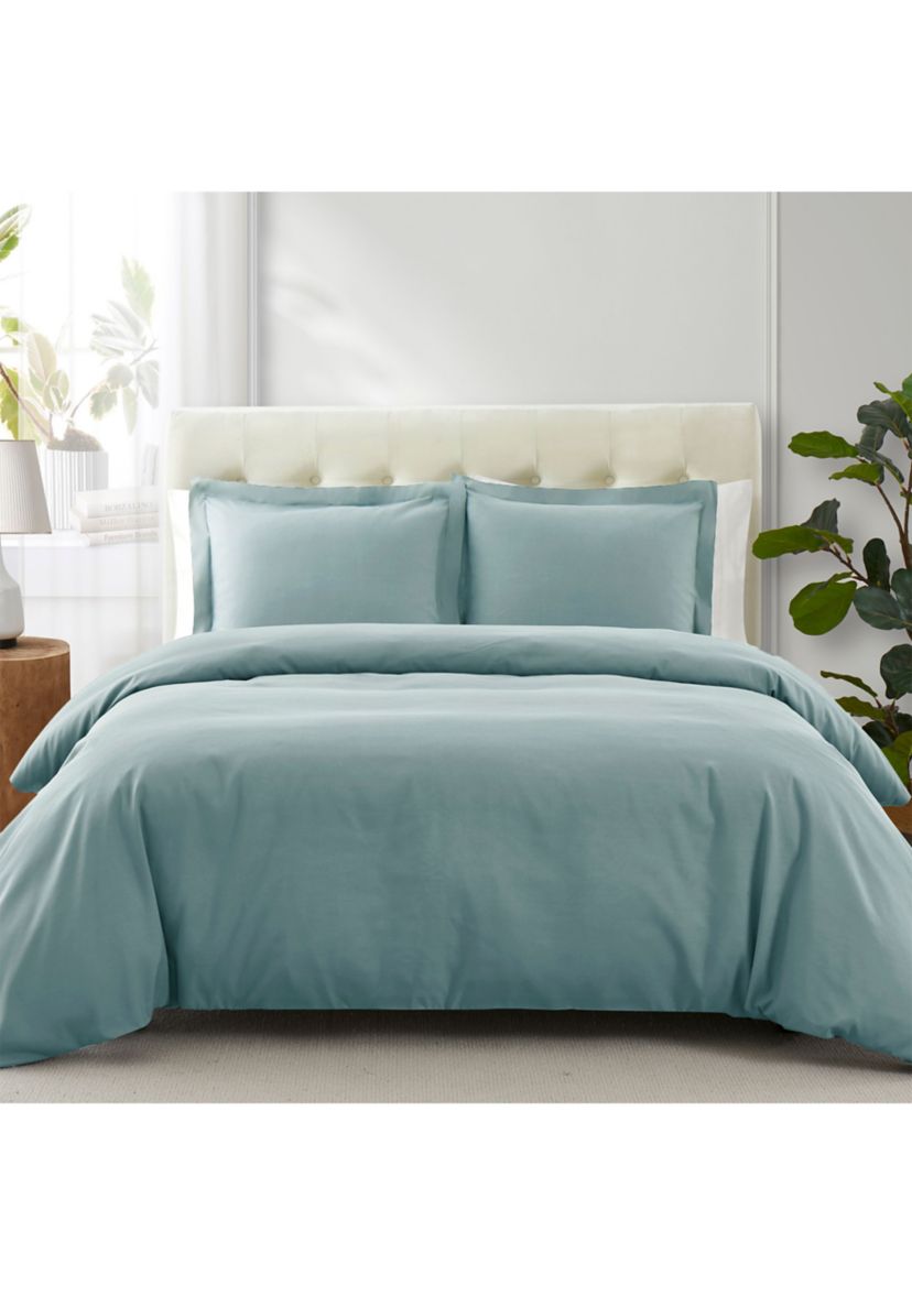 400 Thread Count 100% Combed Cotton Percale Duvet Set