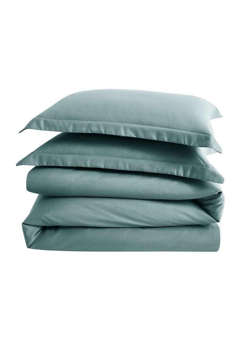 400 Thread Count 100% Combed Cotton Percale Duvet Set