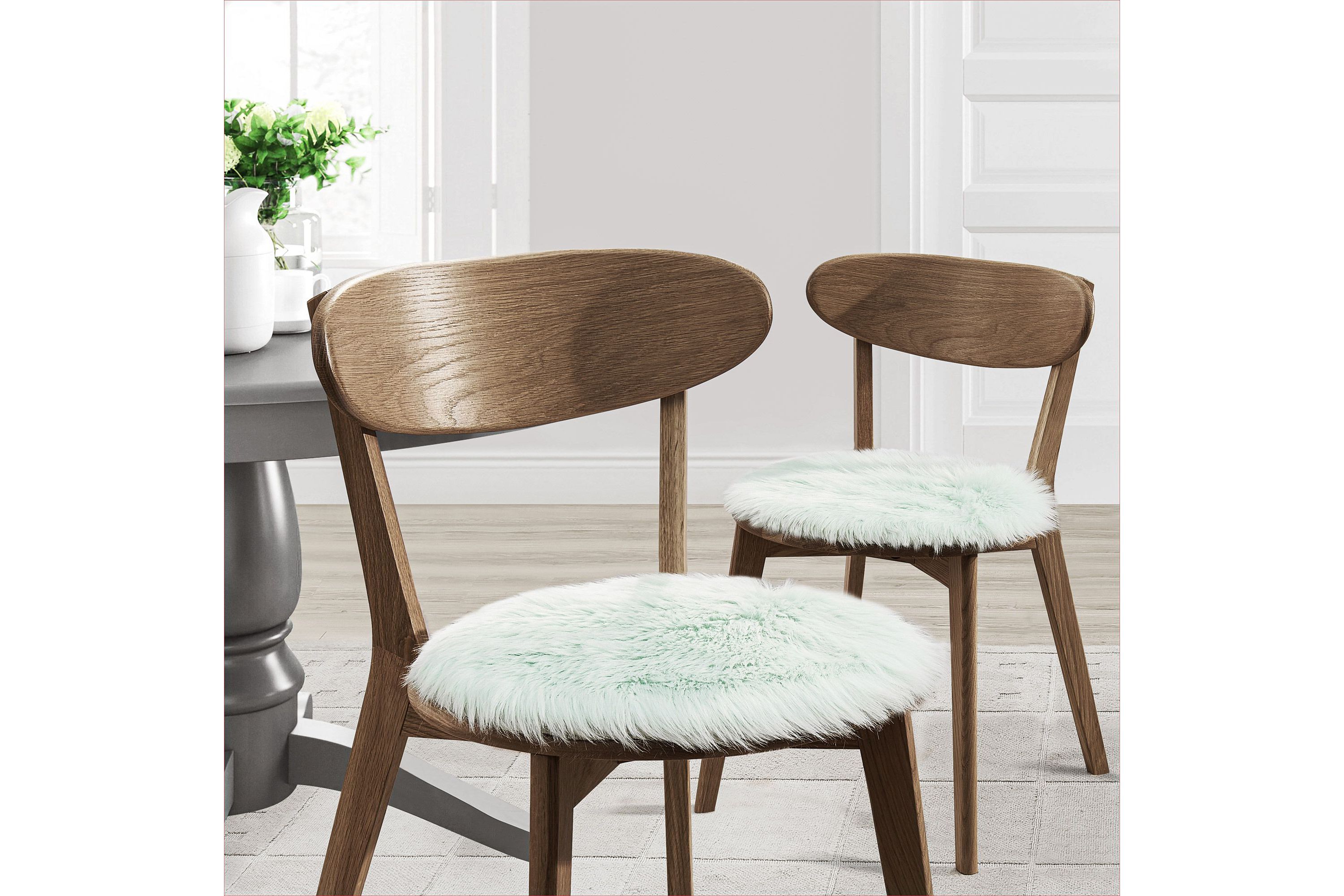 Fluffy Memory Foam Non Slip Chair Cushion Pad 2 Pack