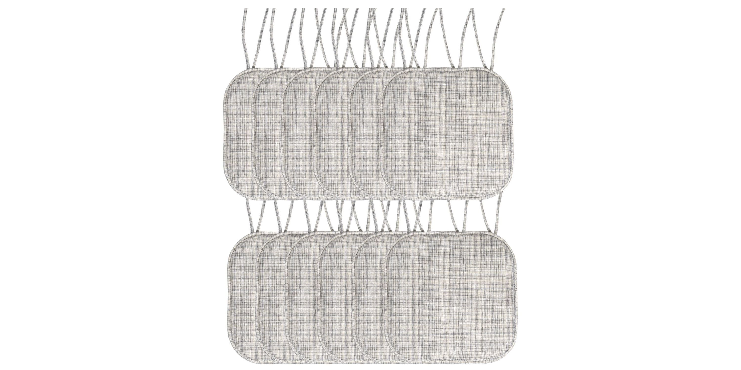 Aria Memory Foam Non-Slip Chair Cushion Pad with Ties 12 Pack