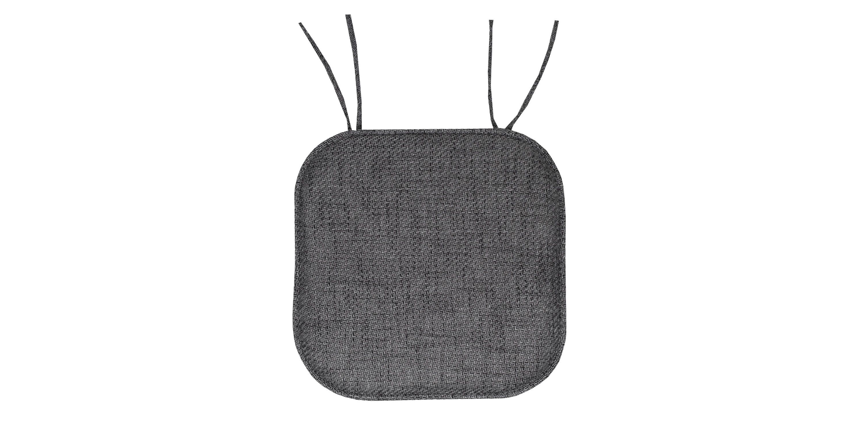 Herringbone Memory Foam Chair Pad With Ties Taupe 4 Pack