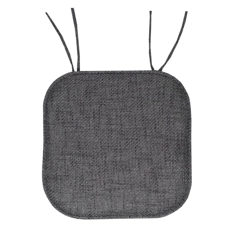 Herringbone Memory Foam Chair Pad With Ties Taupe 4 Pack