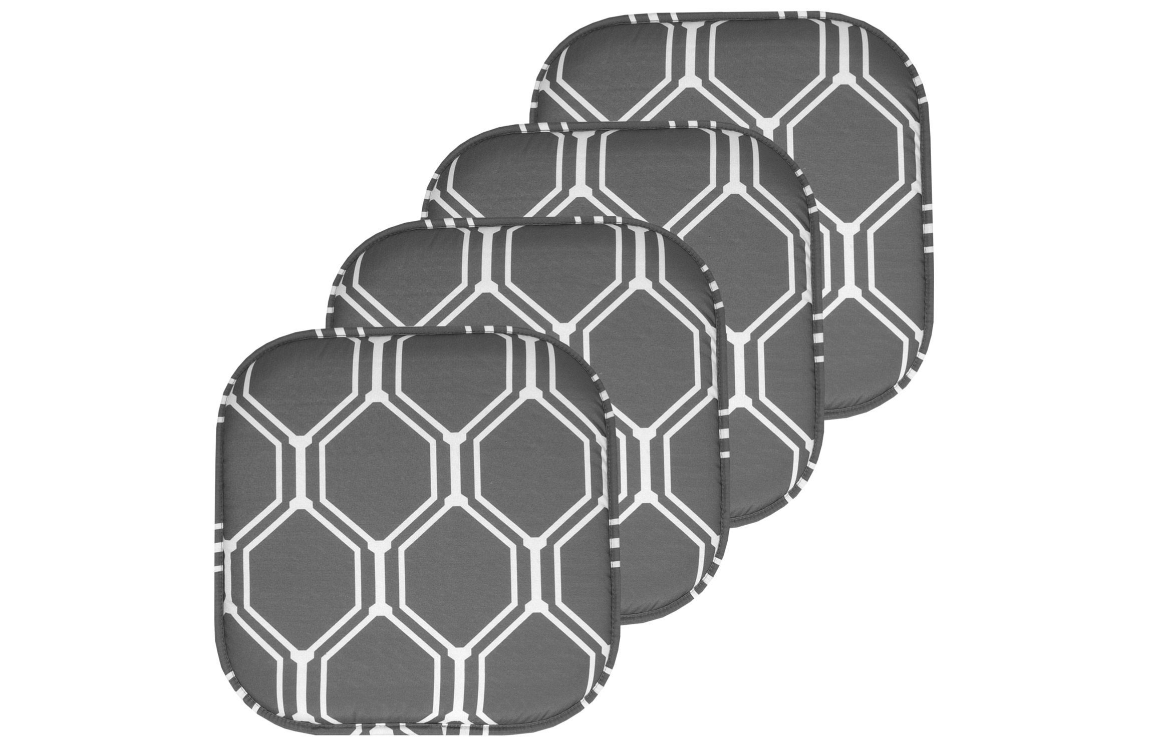 Mirage Hexagonal Print Memory Foam Chair Pads 4 Pack