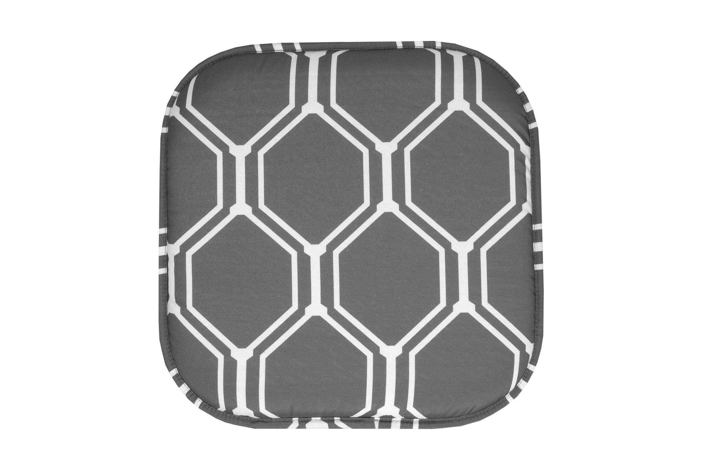 Mirage Hexagonal Print Memory Foam Chair Pads 4 Pack