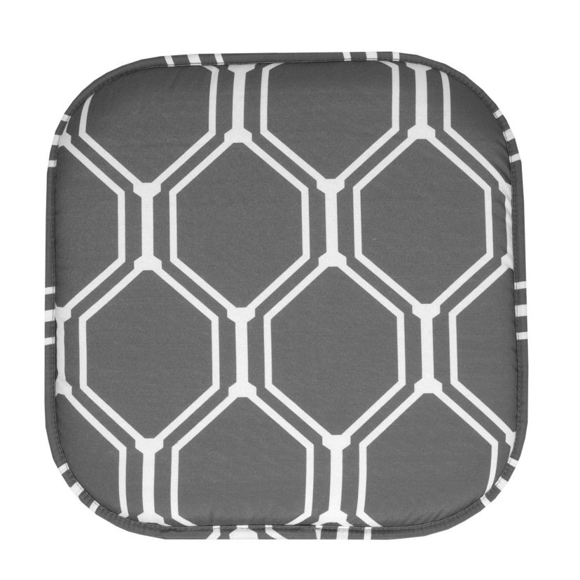 Mirage Hexagonal Print Memory Foam Chair Pads 4 Pack
