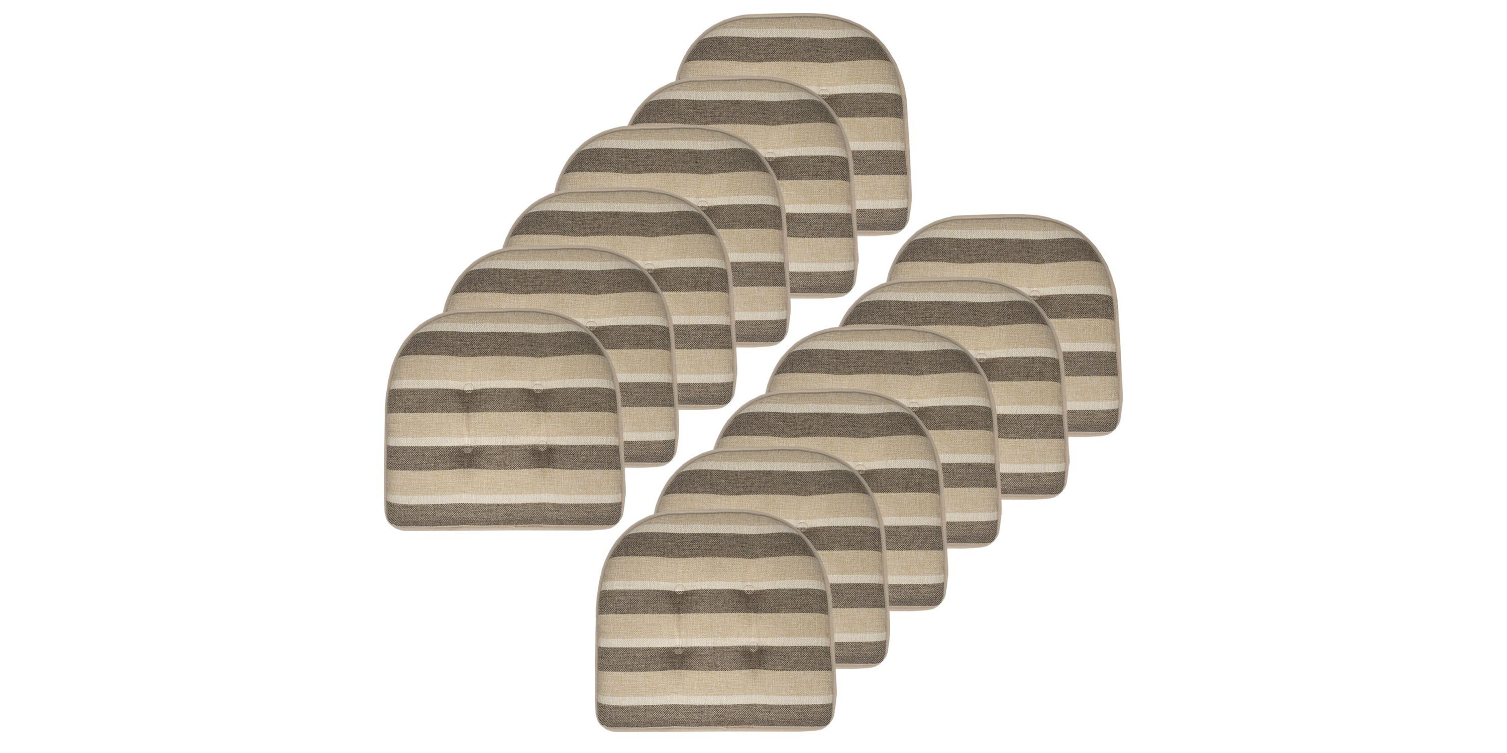 Bradford Striped U Shaped Memory Foam Chair Pad 12 Pack