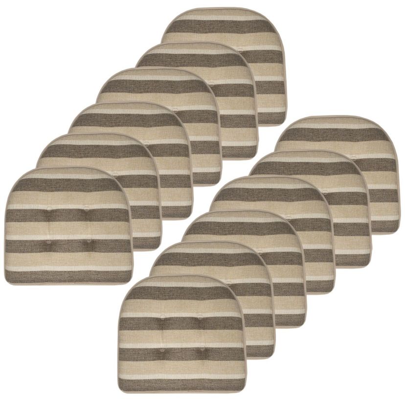 Bradford Striped U Shaped Memory Foam Chair Pad 12 Pack