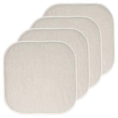 Sweet Home Collection Alexis Memory Foam No Slip Back Chair Pad Cushion 4 Pack, Beige -  0842491163112