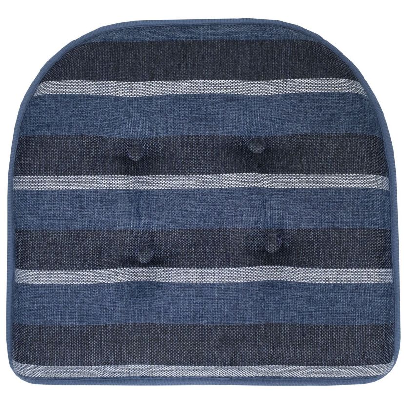 Bradford Striped U Shaped Memory Foam Chair Pad 6 Pack