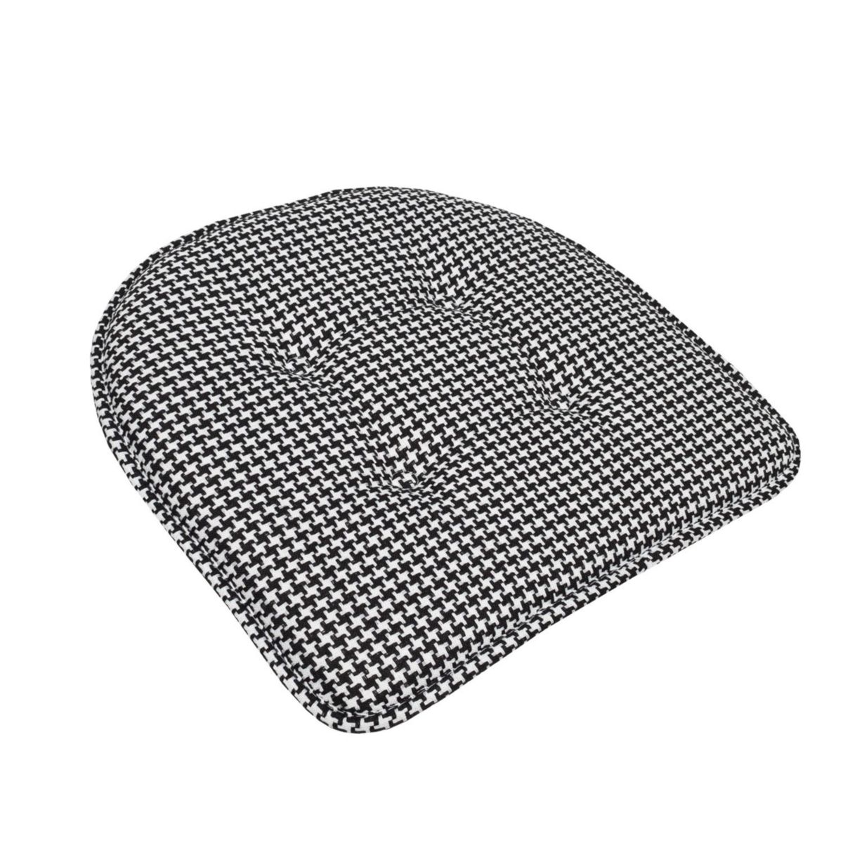 Houndstooth U-Shaped Memory Foam Chair Pad Black 12 Pack