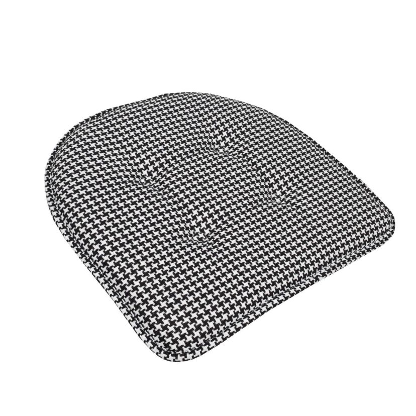 Houndstooth U-Shaped Memory Foam Chair Pad Black 12 Pack
