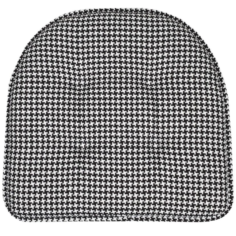 Houndstooth U-Shaped Memory Foam Chair Pad Black 12 Pack