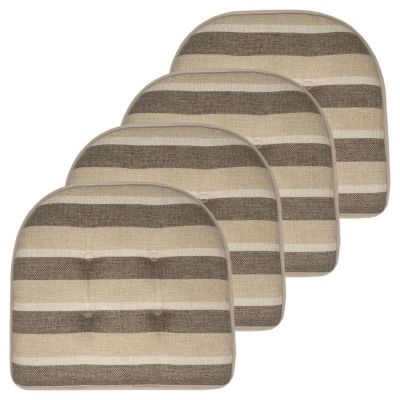 Bradford Striped U Shaped Memory Foam Chair Pad 4 Pack