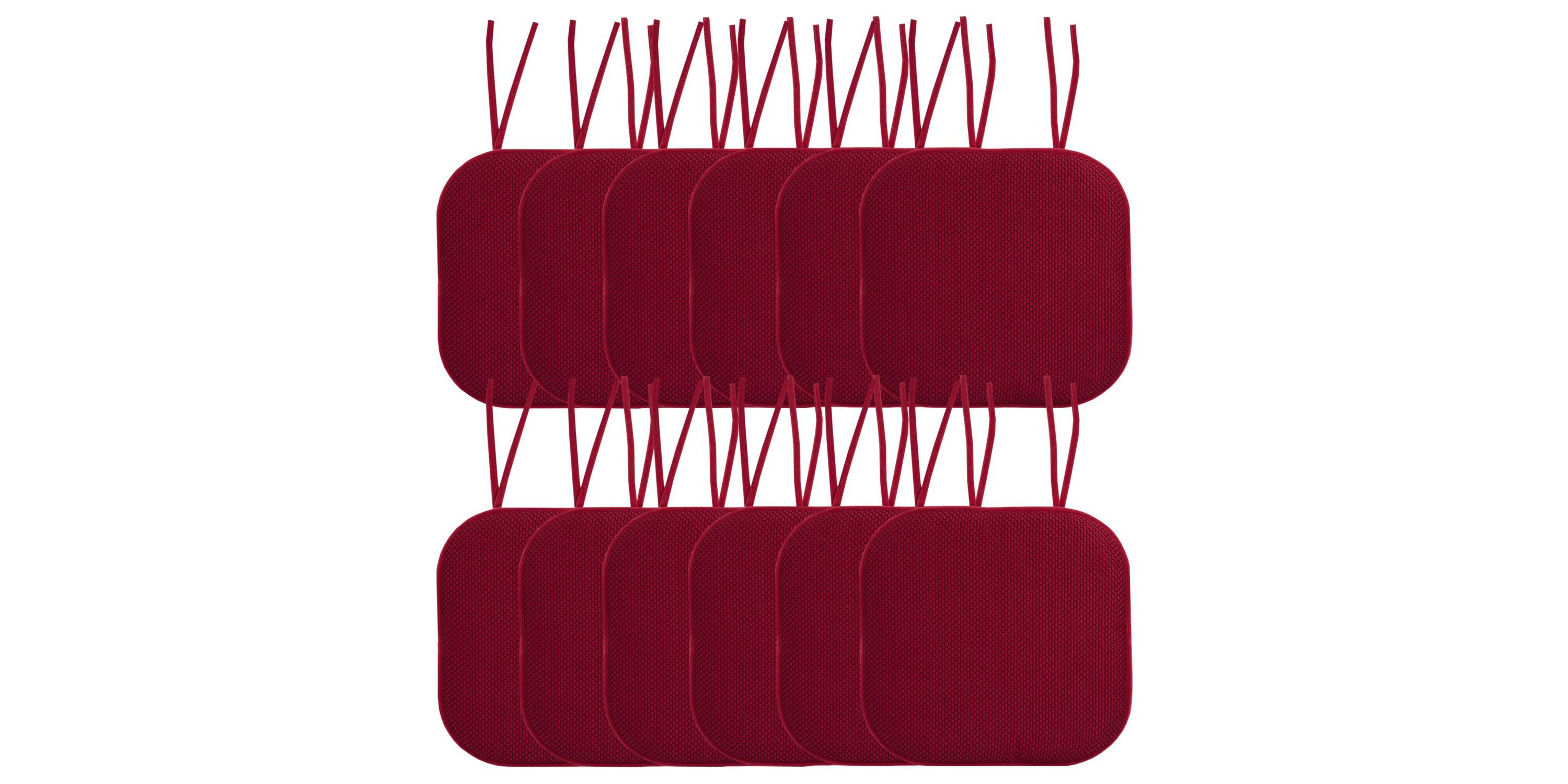 Memory Foam Honeycomb Non-Slip Back Chair Cushion Pad with Ties 12 Pack