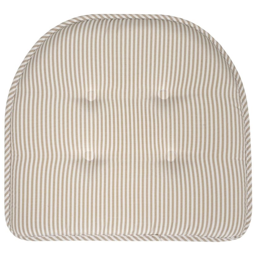 Pinstripe U Shaped Memory Foam Chair Pad 2 Pack