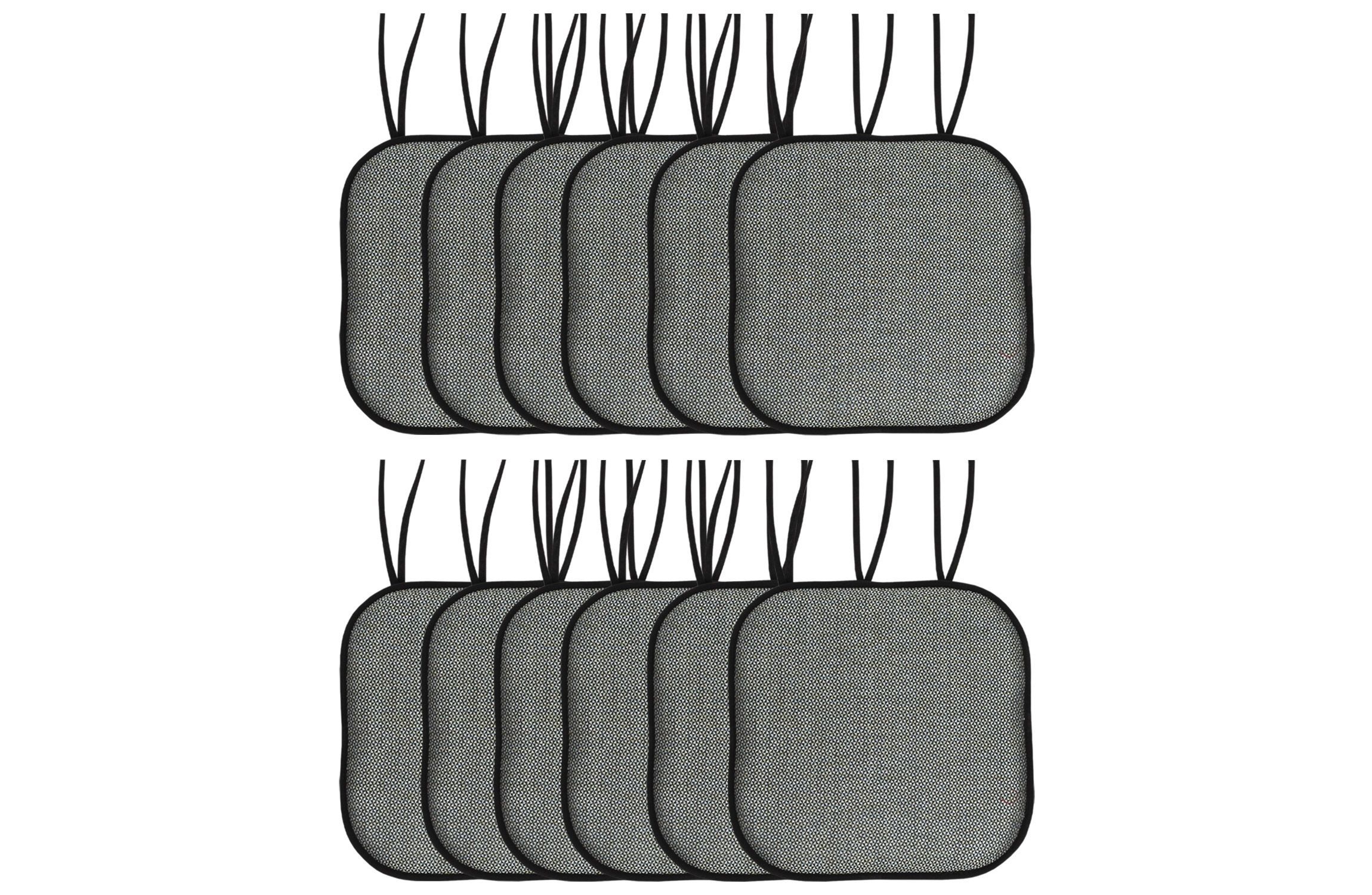 Cameron Memory Foam Non-Slip Chair Cushion Pad with Ties 12 Pack