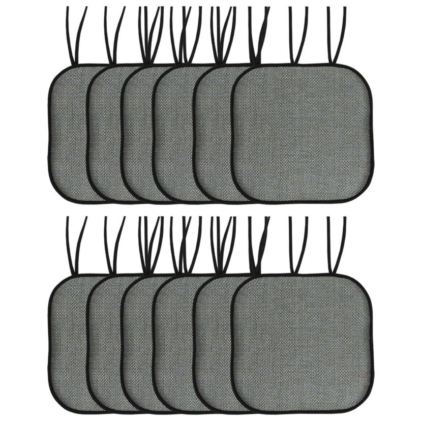 Cameron Memory Foam Non-Slip Chair Cushion Pad with Ties 12 Pack