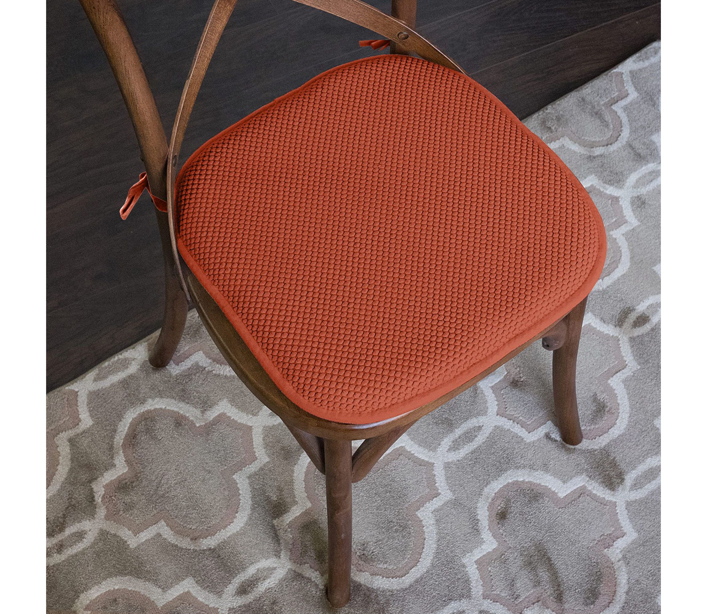 Memory Foam Honeycomb Non-Slip Back Chair Cushion Pad with Ties 4 Pack