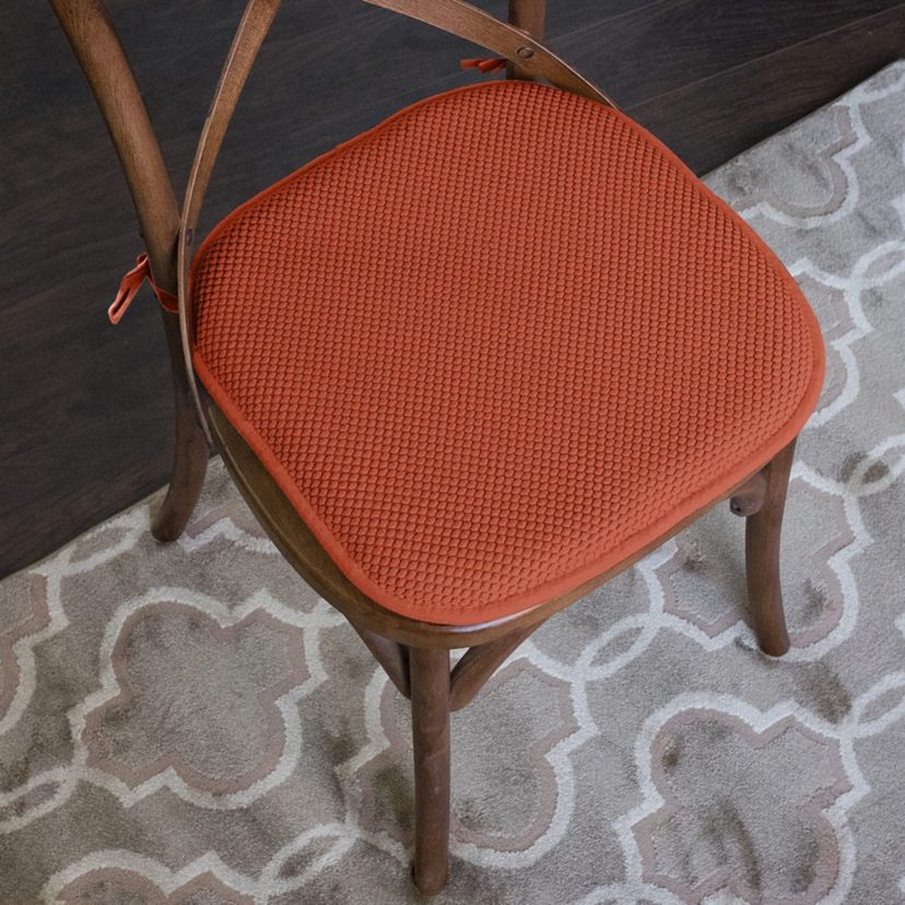 Memory Foam Honeycomb Non-Slip Back Chair Cushion Pad with Ties 4 Pack