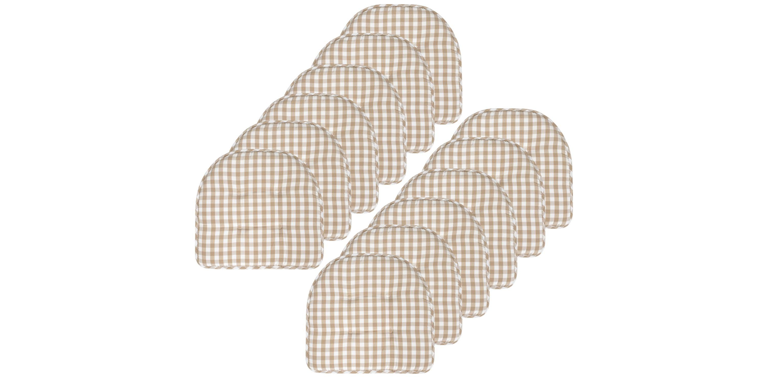 Checkered Memory Foam U-Shape Non-Slip Chair Cushion Pad 12 Pack
