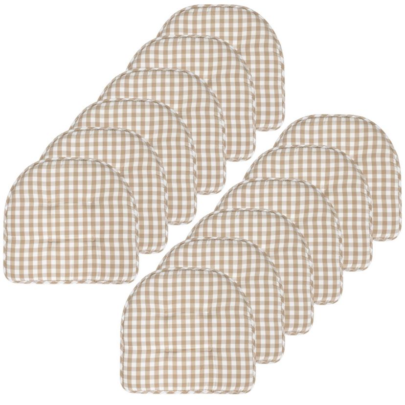 Checkered Memory Foam U-Shape Non-Slip Chair Cushion Pad 12 Pack