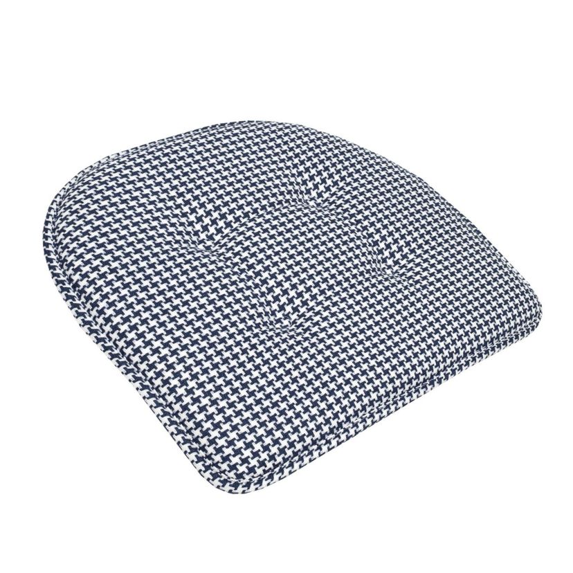Houndstooth U-Shaped Memory Foam Chair Pad Black 6 Pack