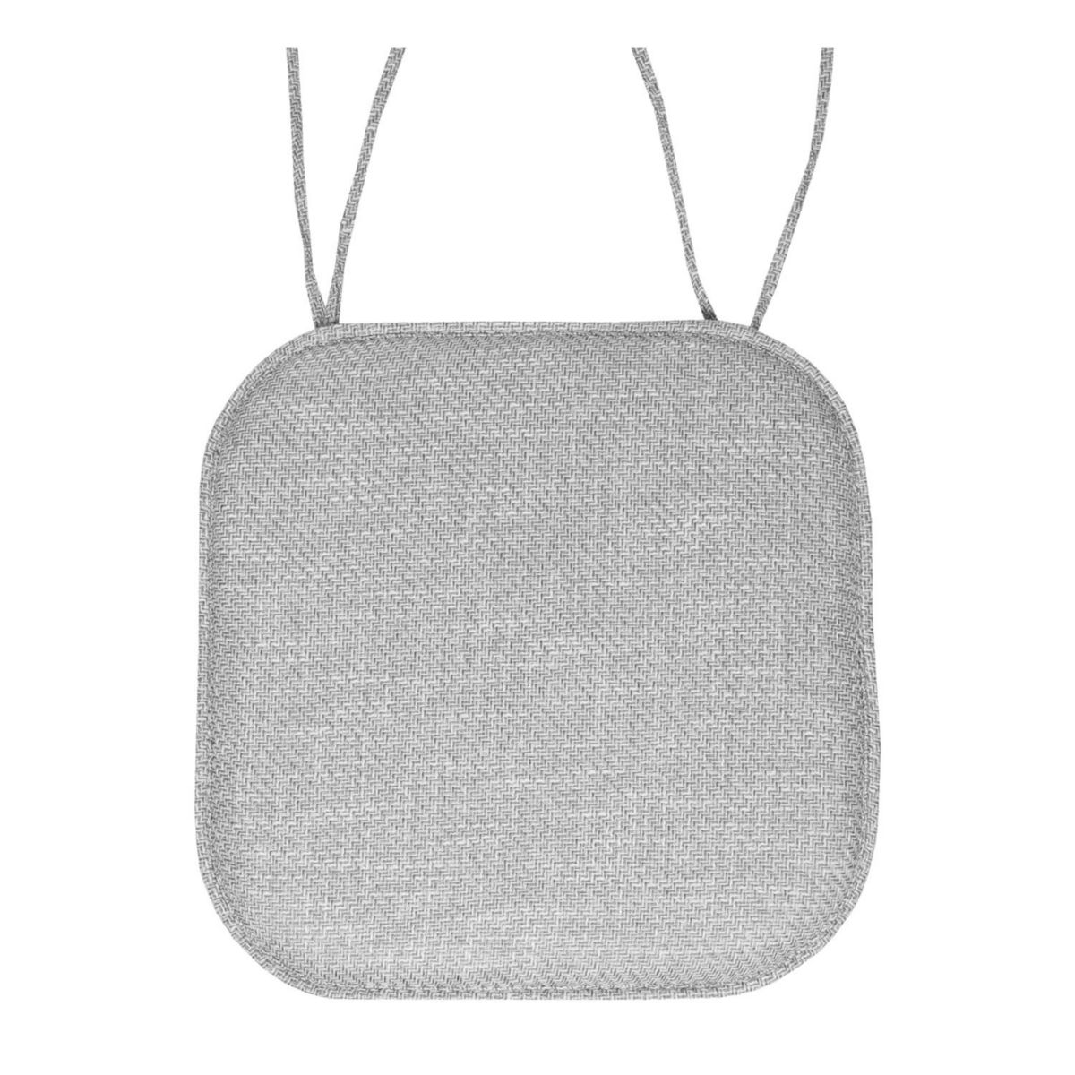 Herringbone Memory Foam Chair Pad With Ties Taupe 12 Pack