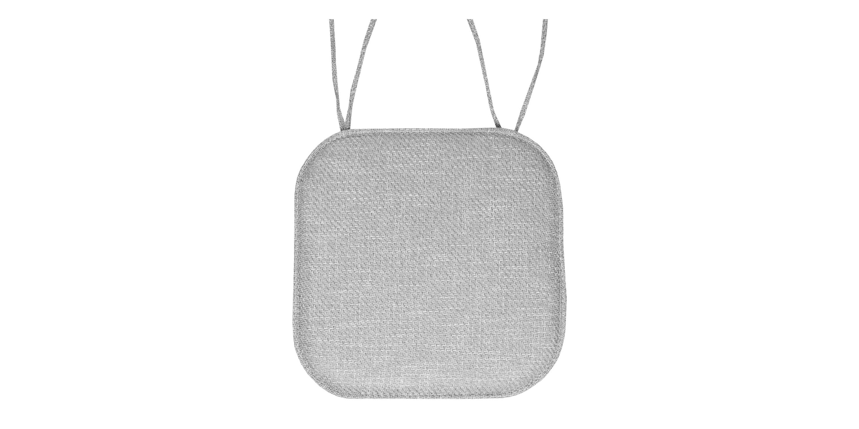 Herringbone Memory Foam Chair Pad With Ties Taupe 12 Pack