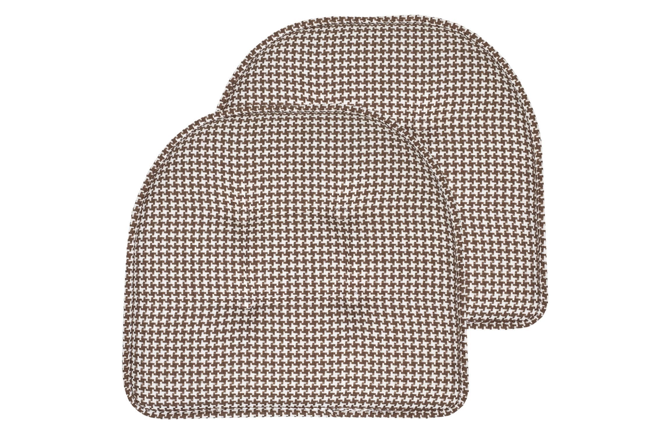 Houndstooth U-Shaped Memory Foam Chair Pad Black 2 Pack