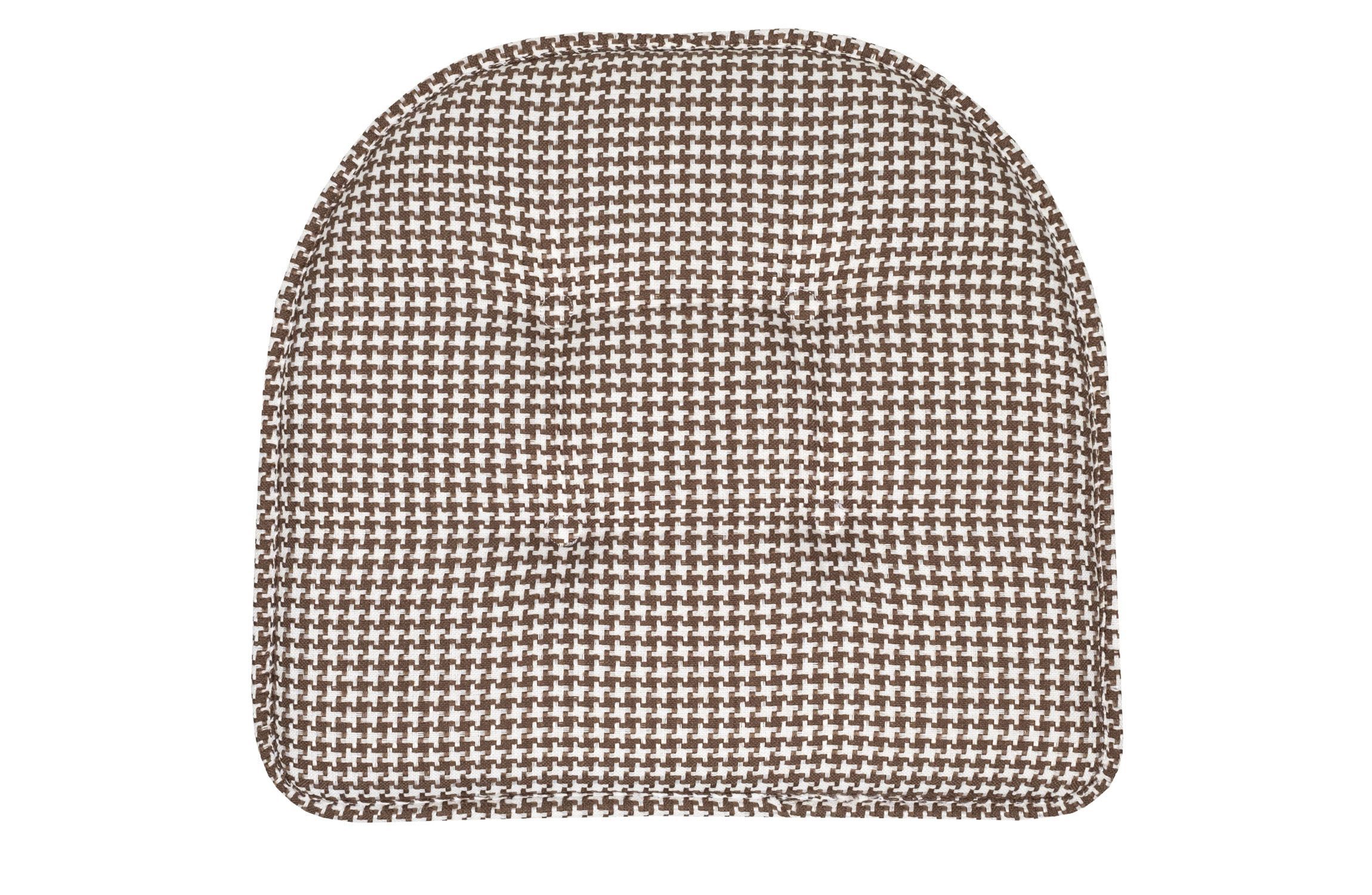 Houndstooth U-Shaped Memory Foam Chair Pad Black 2 Pack