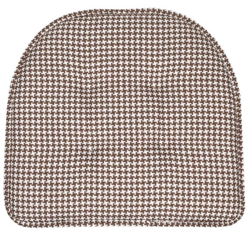 Houndstooth U-Shaped Memory Foam Chair Pad Black 2 Pack