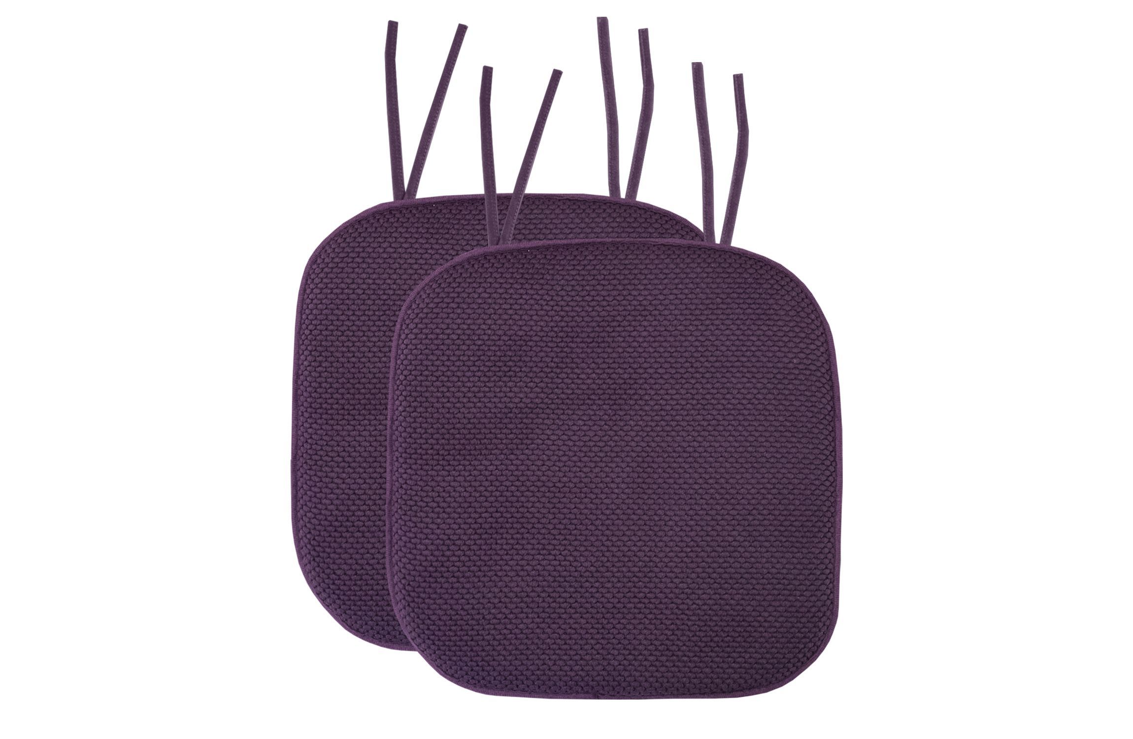 Memory Foam Honeycomb Non-Slip Back Chair Cushion Pad with Ties 2 Pack