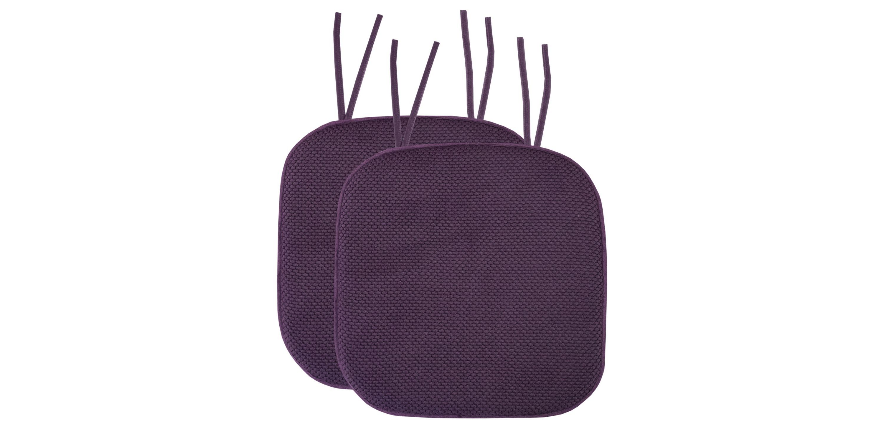 Memory Foam Honeycomb Non-Slip Back Chair Cushion Pad with Ties 2 Pack