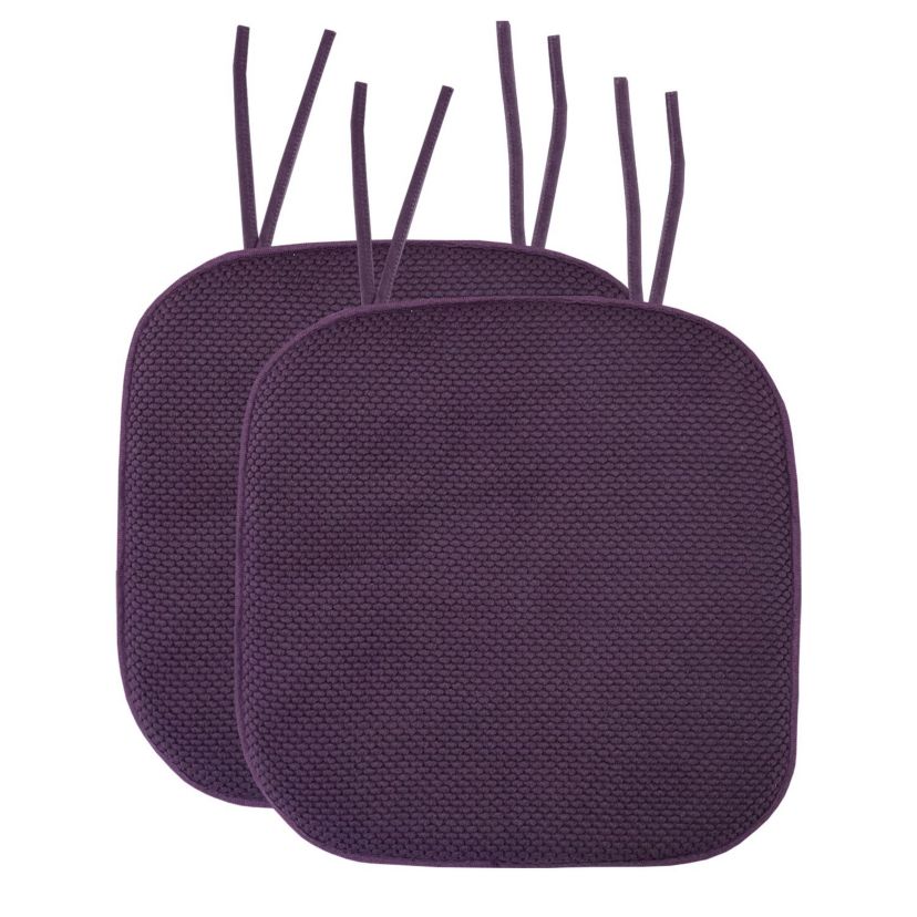 Memory Foam Honeycomb Non-Slip Back Chair Cushion Pad with Ties 2 Pack