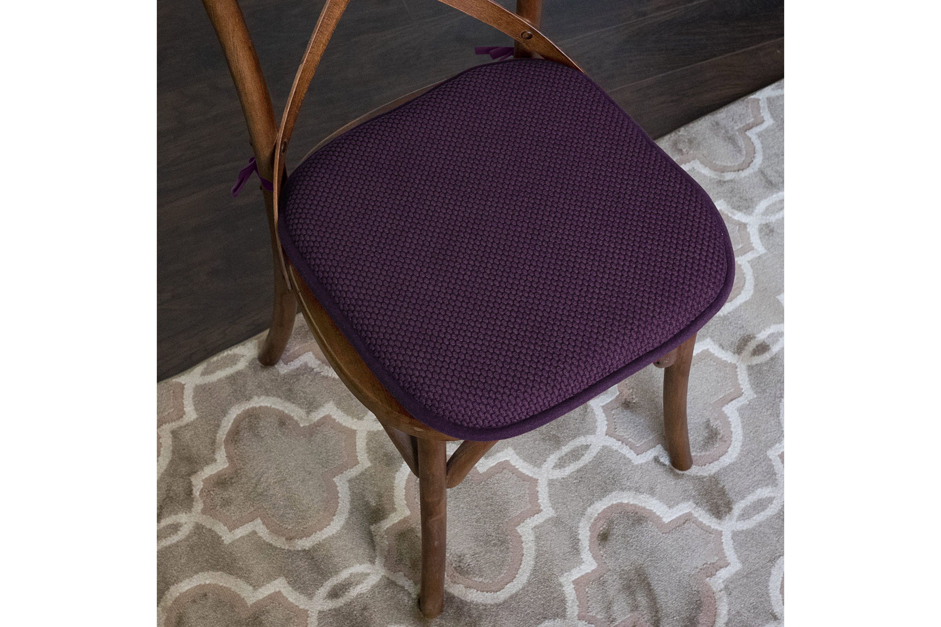 Memory Foam Honeycomb Non-Slip Back Chair Cushion Pad with Ties 2 Pack