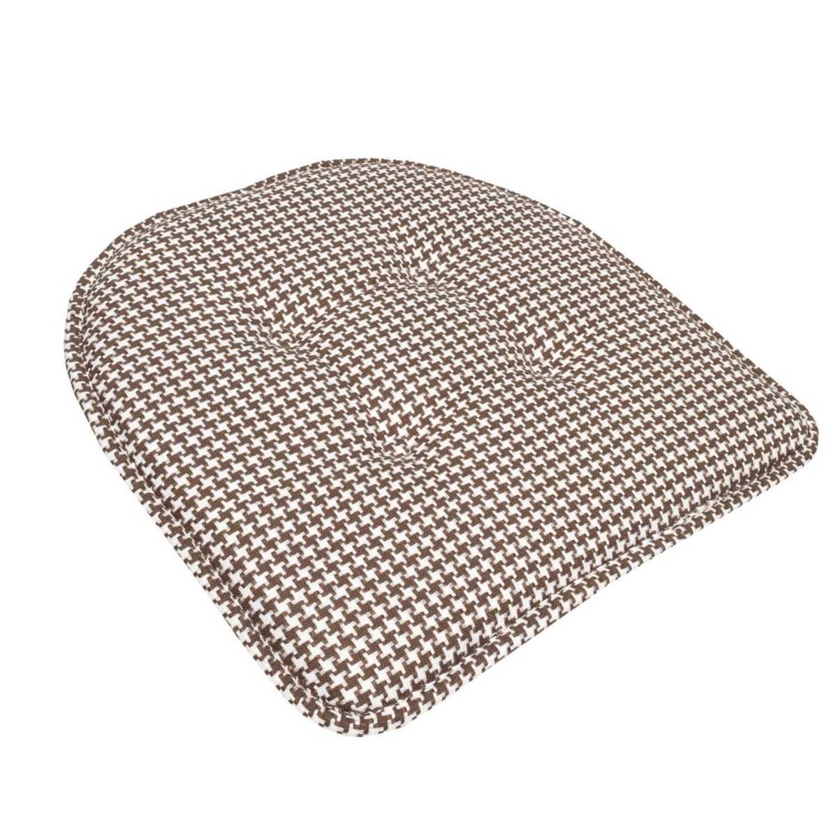Houndstooth U-Shaped Memory Foam Chair Pad Black 4 Pack