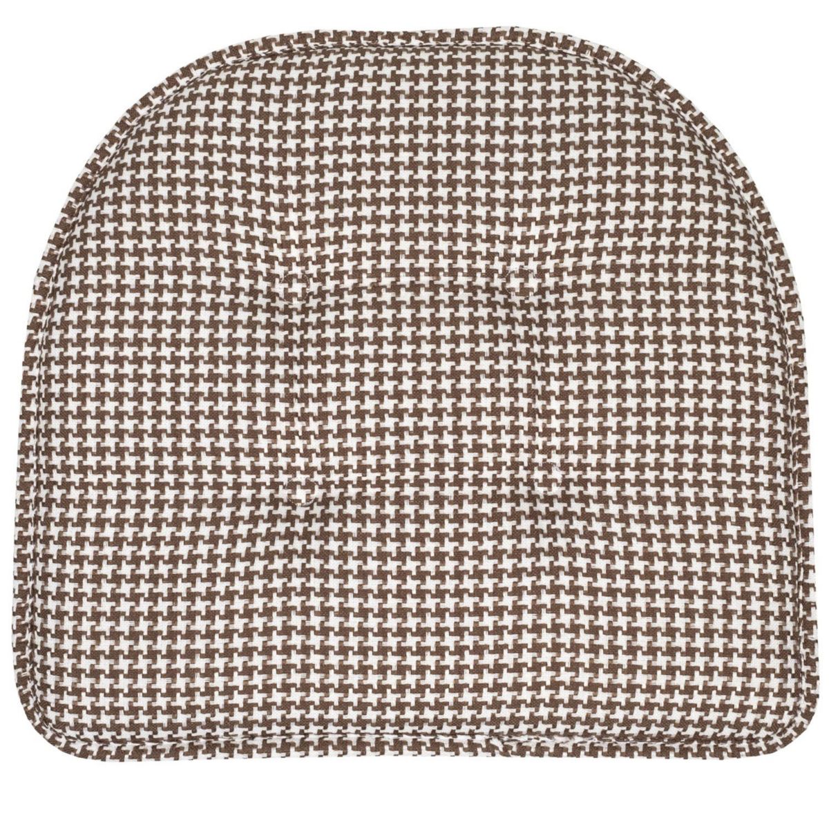 Houndstooth U-Shaped Memory Foam Chair Pad Black 4 Pack