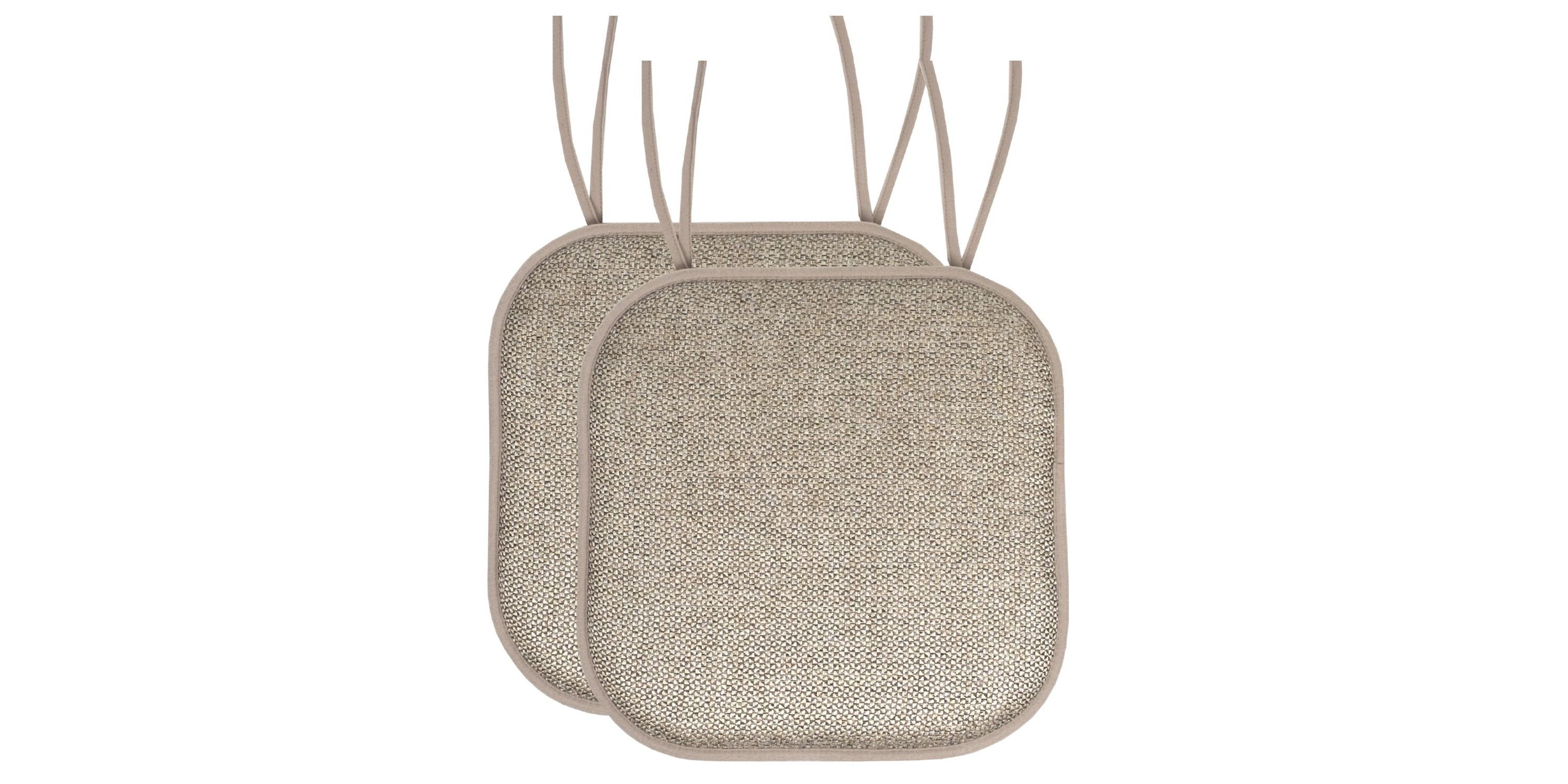 Cameron Memory Foam Non-Slip Chair Cushion Pad with Ties 2 Pack