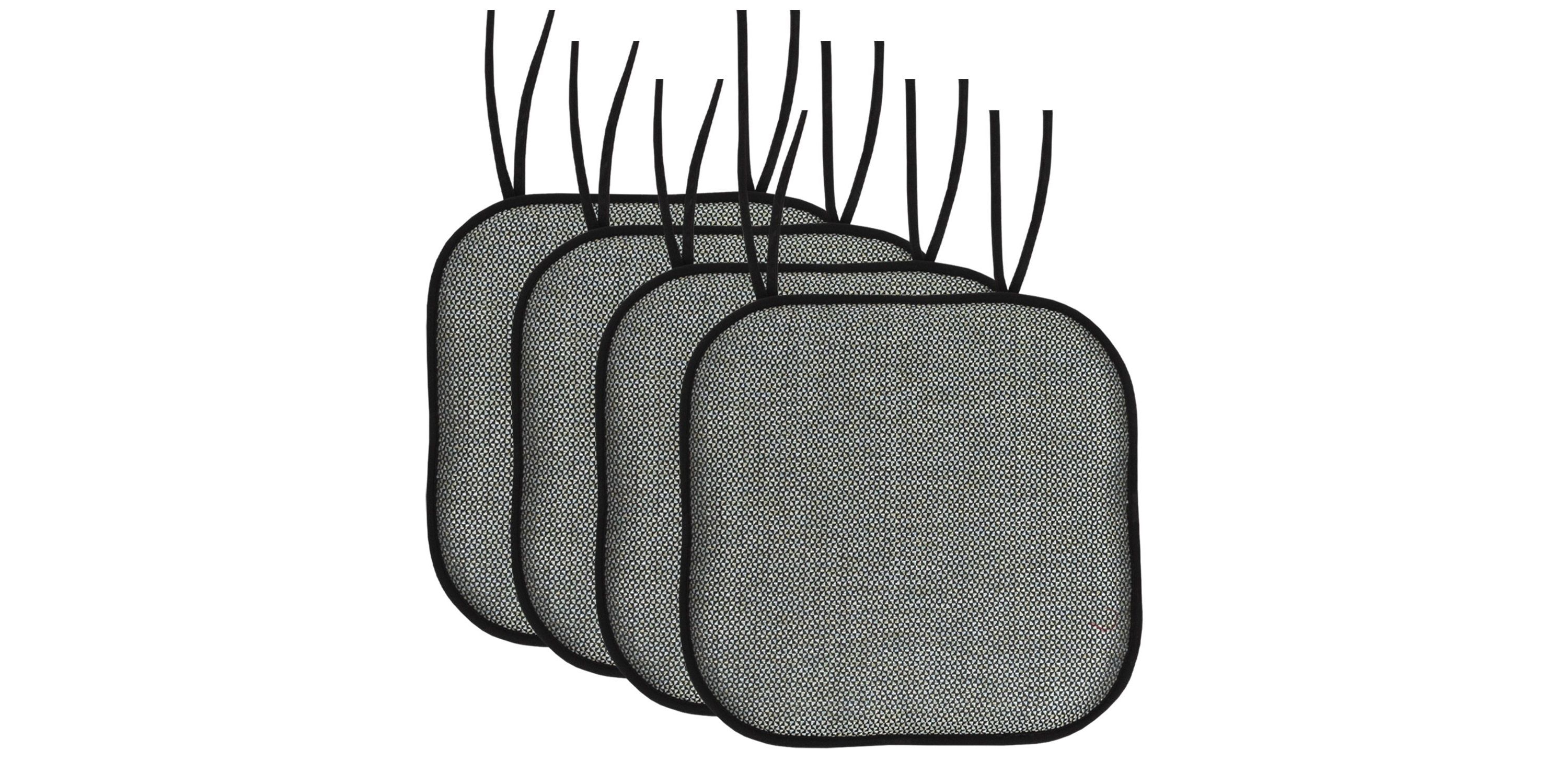 Cameron Memory Foam Non-Slip Chair Cushion Pad with Ties 4 Pack
