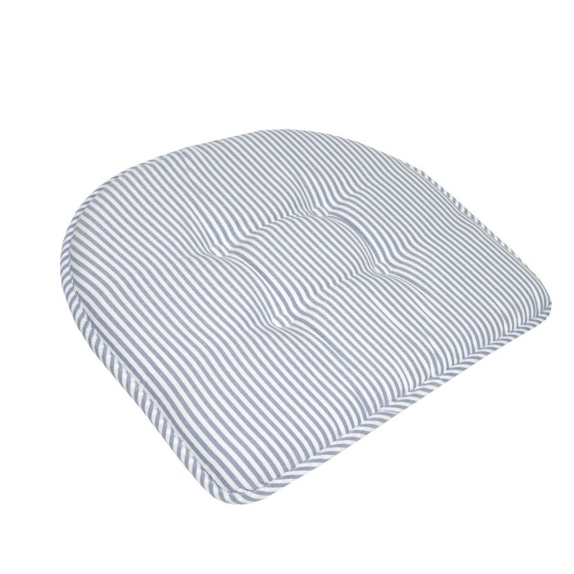 Pinstripe U Shaped Memory Foam Chair Pad 6 Pack