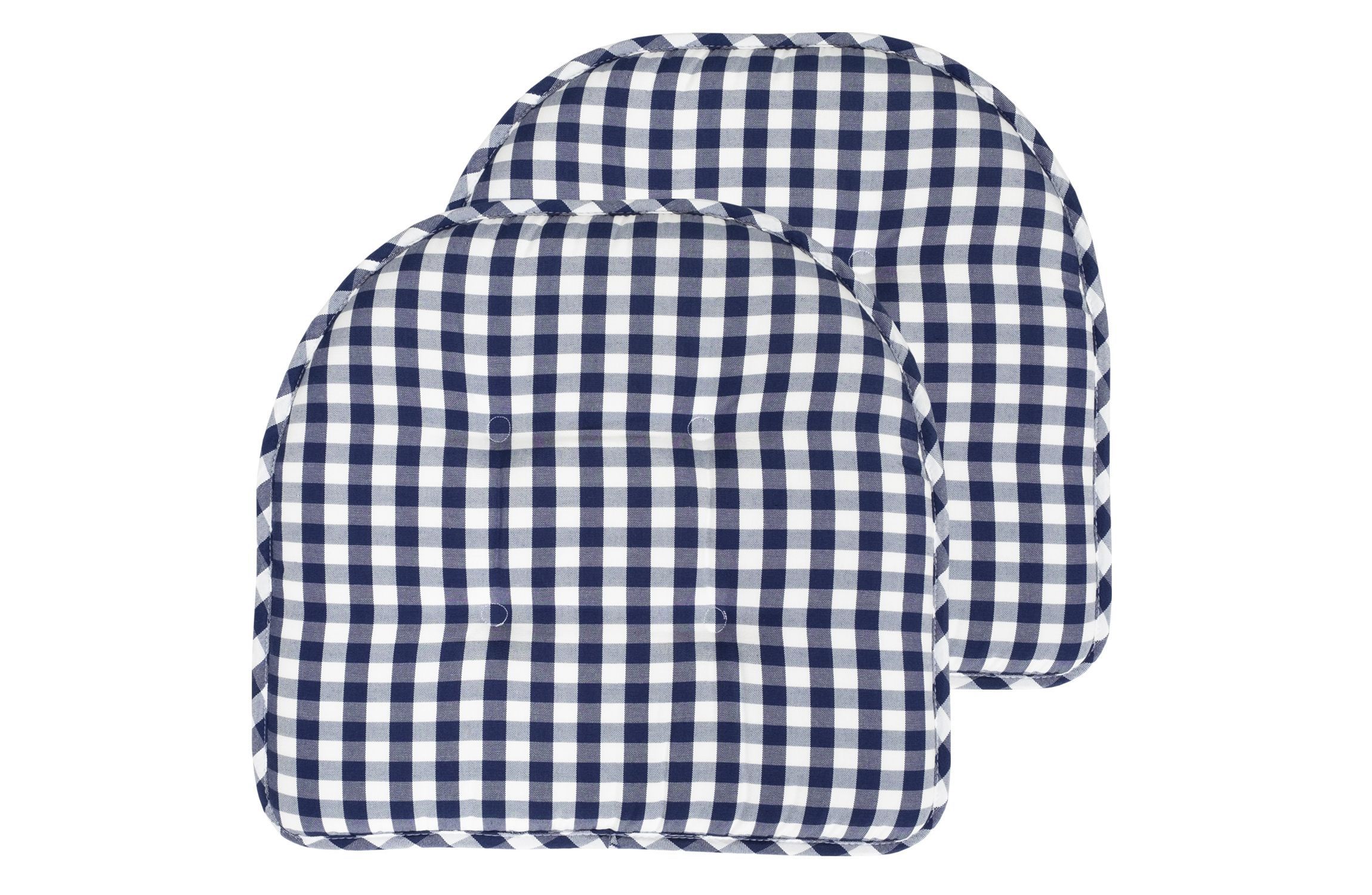 Checkered Memory Foam U-Shape Non-Slip Chair Cushion Pad 2 Pack