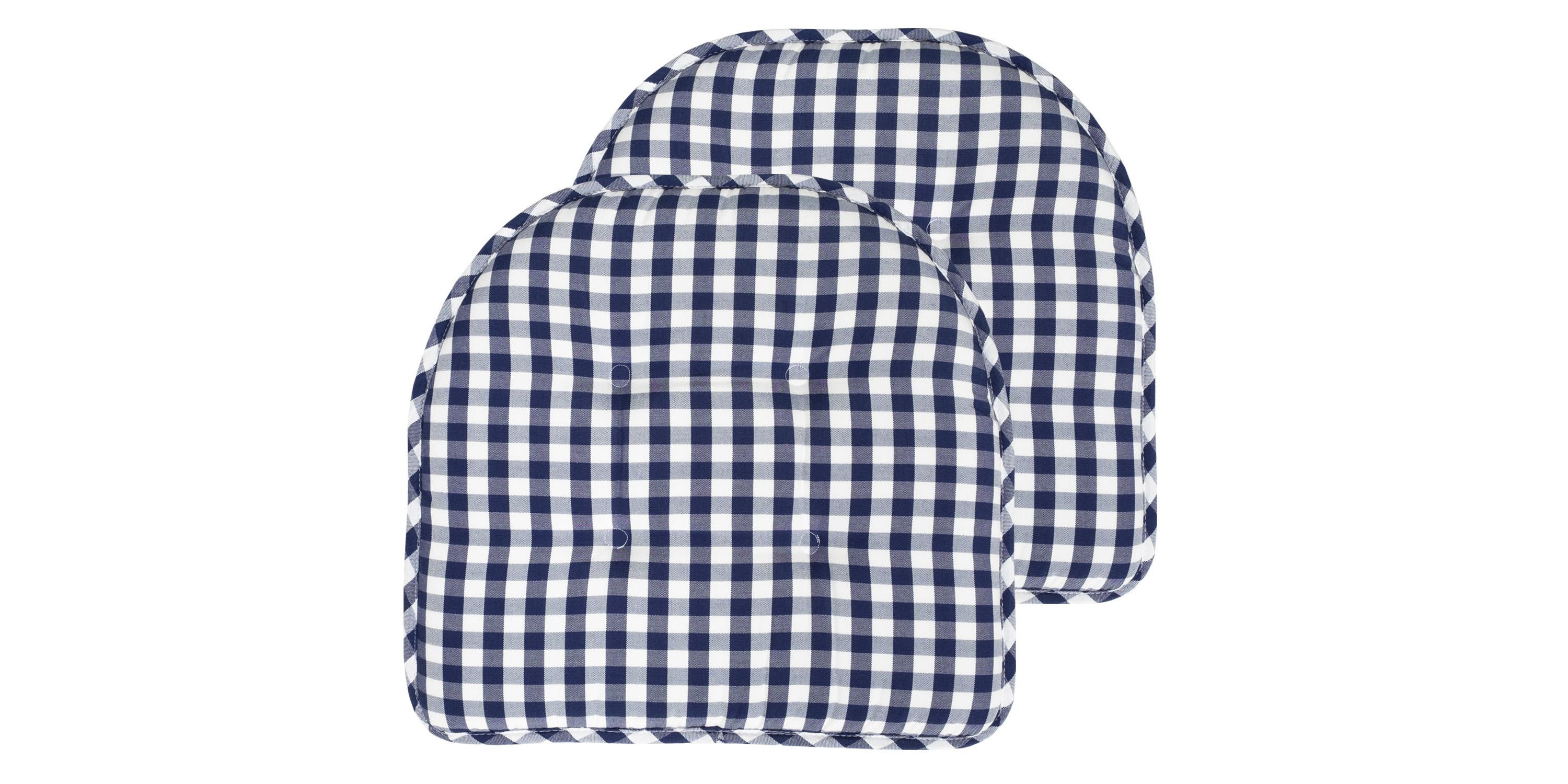 Checkered Memory Foam U-Shape Non-Slip Chair Cushion Pad 2 Pack