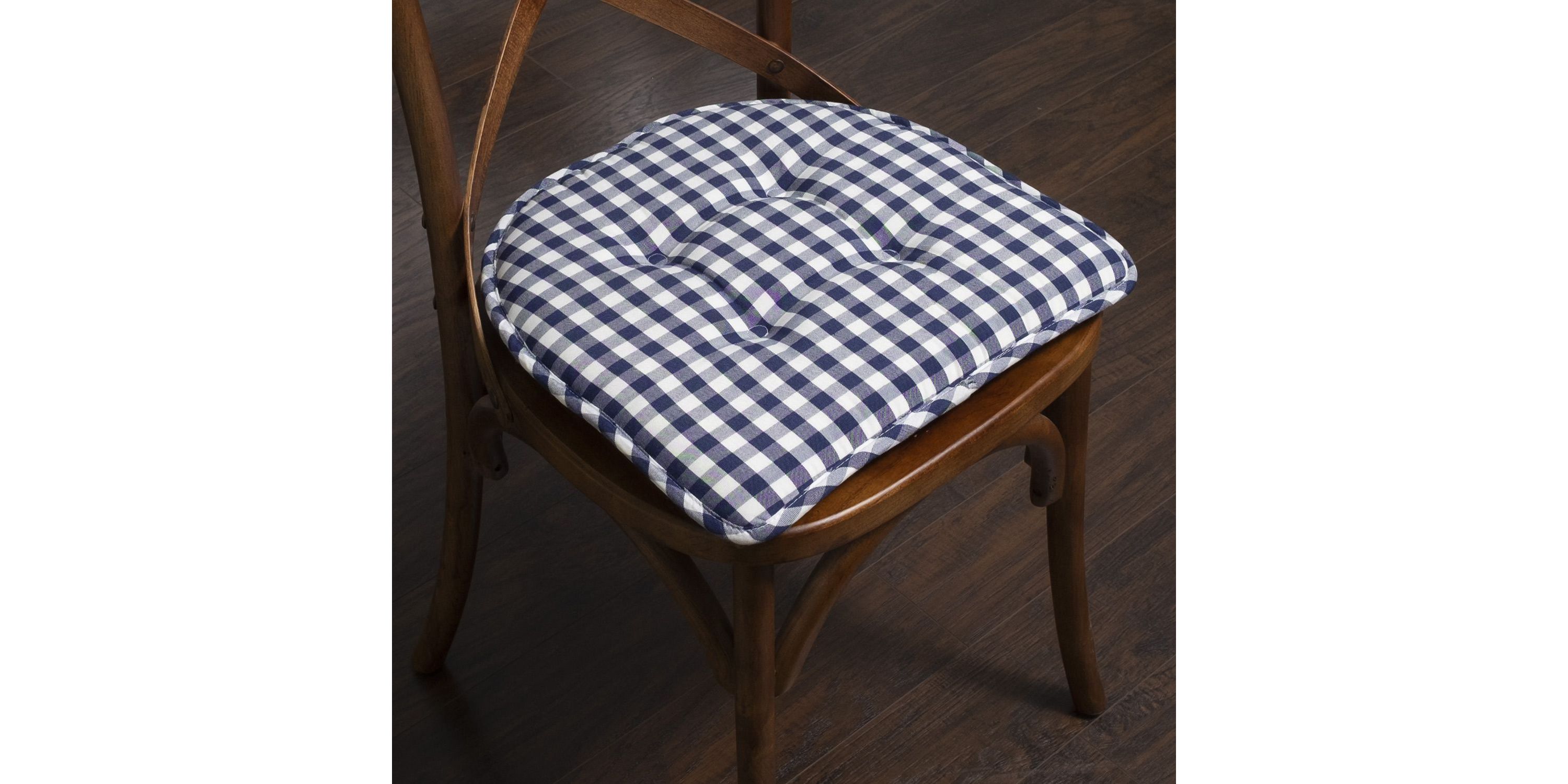 Checkered Memory Foam U-Shape Non-Slip Chair Cushion Pad 2 Pack