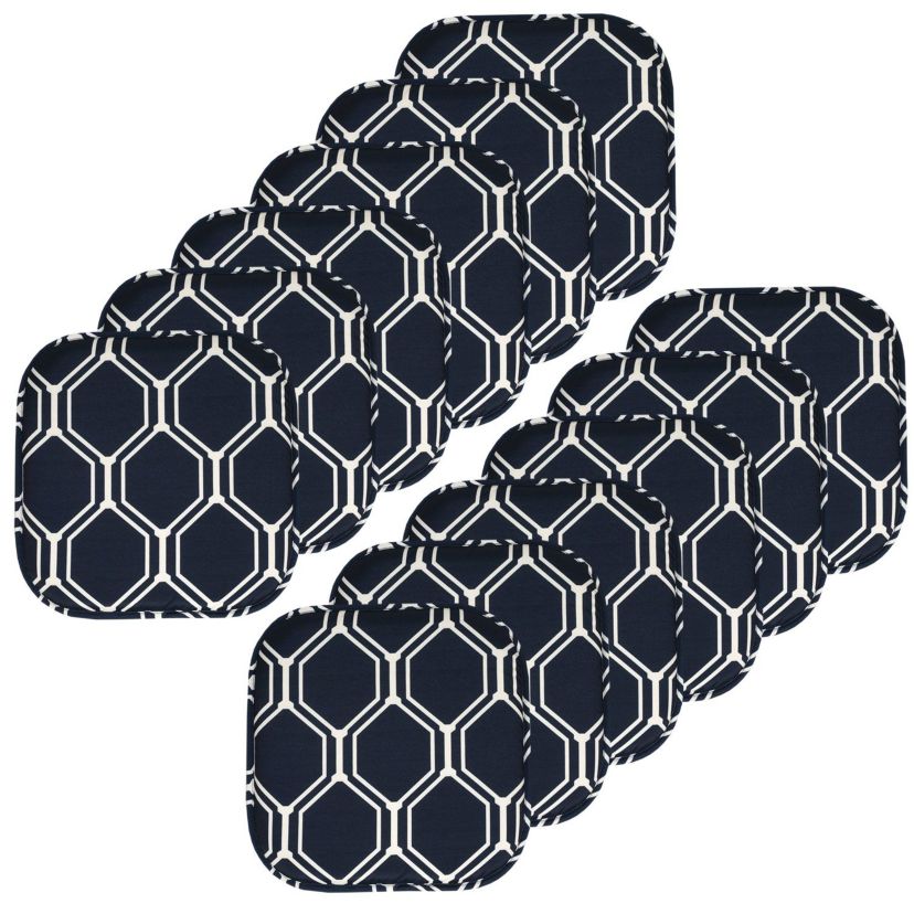 Mirage Hexagonal Print Memory Foam Chair Pads 12 Pack